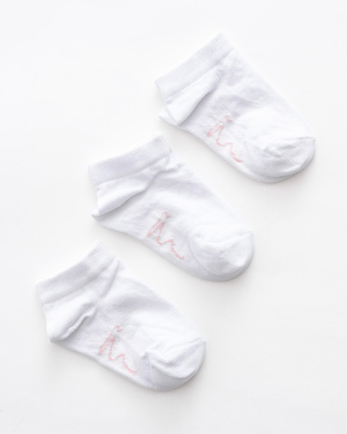 Girls' White Socket 3-Piece Socks