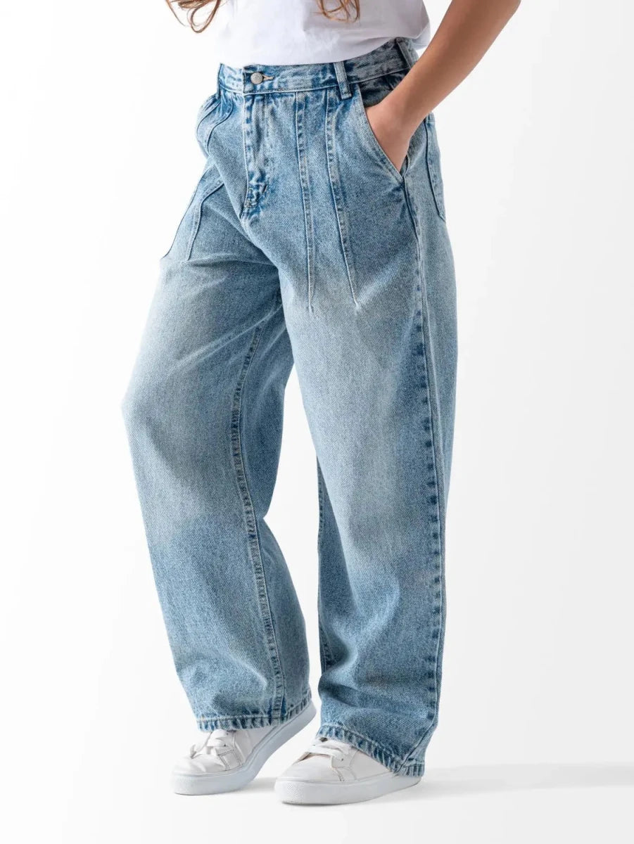 Ninos Kids storeGirls' Medium Denim Wide Leg JeansJeans pantsNINOS