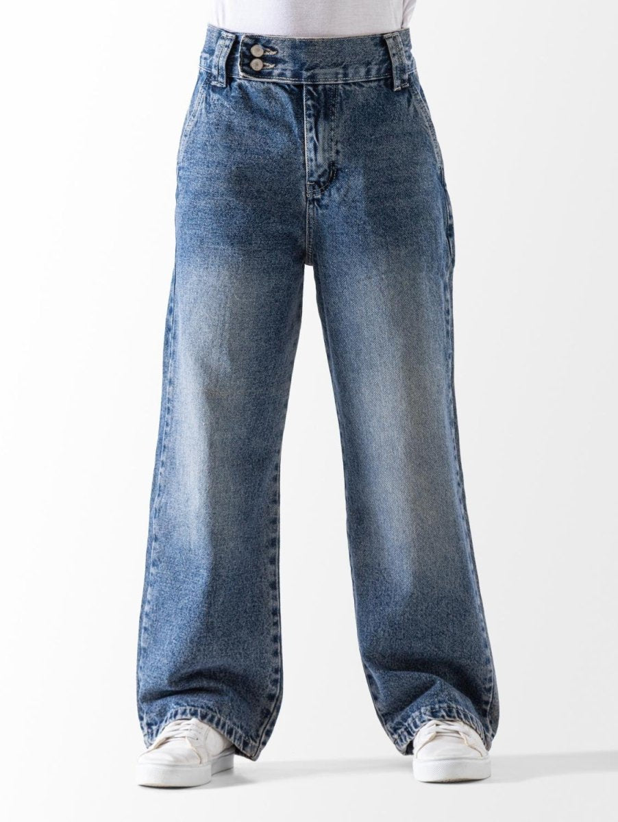 Ninos Kids storeGirls' Dirty Denim Wide Leg JeansJeans pantsNINOS