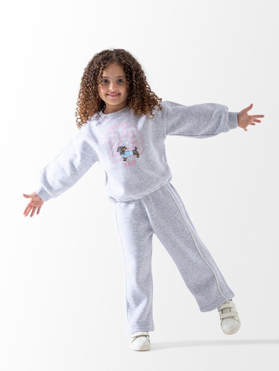 Ninos Kids storeGirls' Light Grey Perfect Round 2-Piece Pyjama SetPajamasSHARO