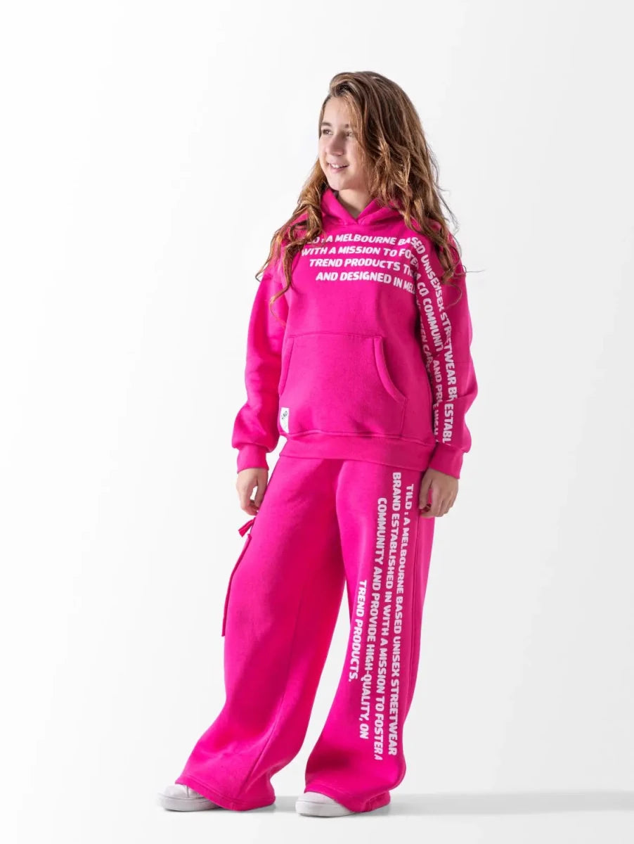 Ninos Kids storeGirls' Fuscia Text 2-Piece Pyjama SetPajamasGROUP FIVE