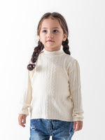 Ninos Kids storeBaby Girls' Off-White High Neck Knit PulloverPulloversNINOS