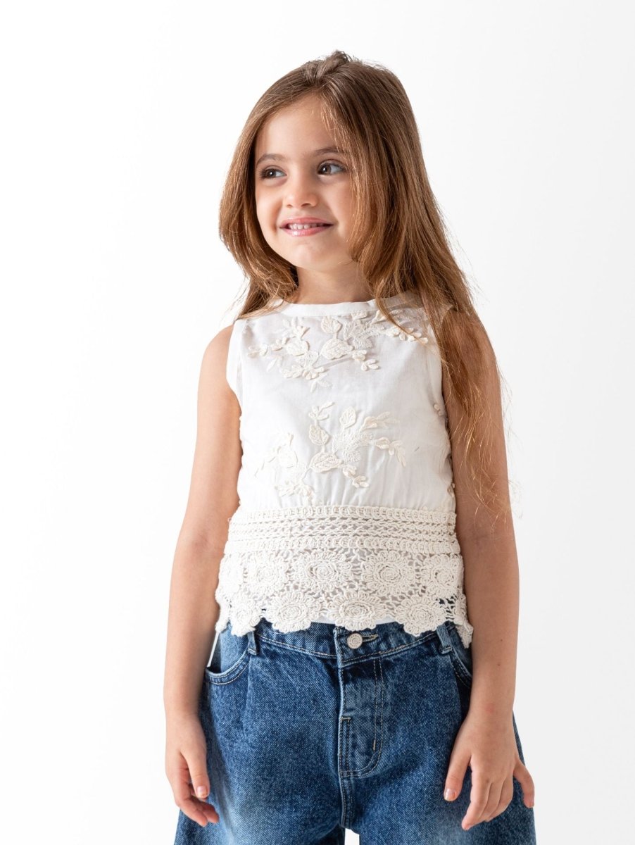 Ninos Kids storeEmbroidery Cut BlouseGirl blouseNINOS