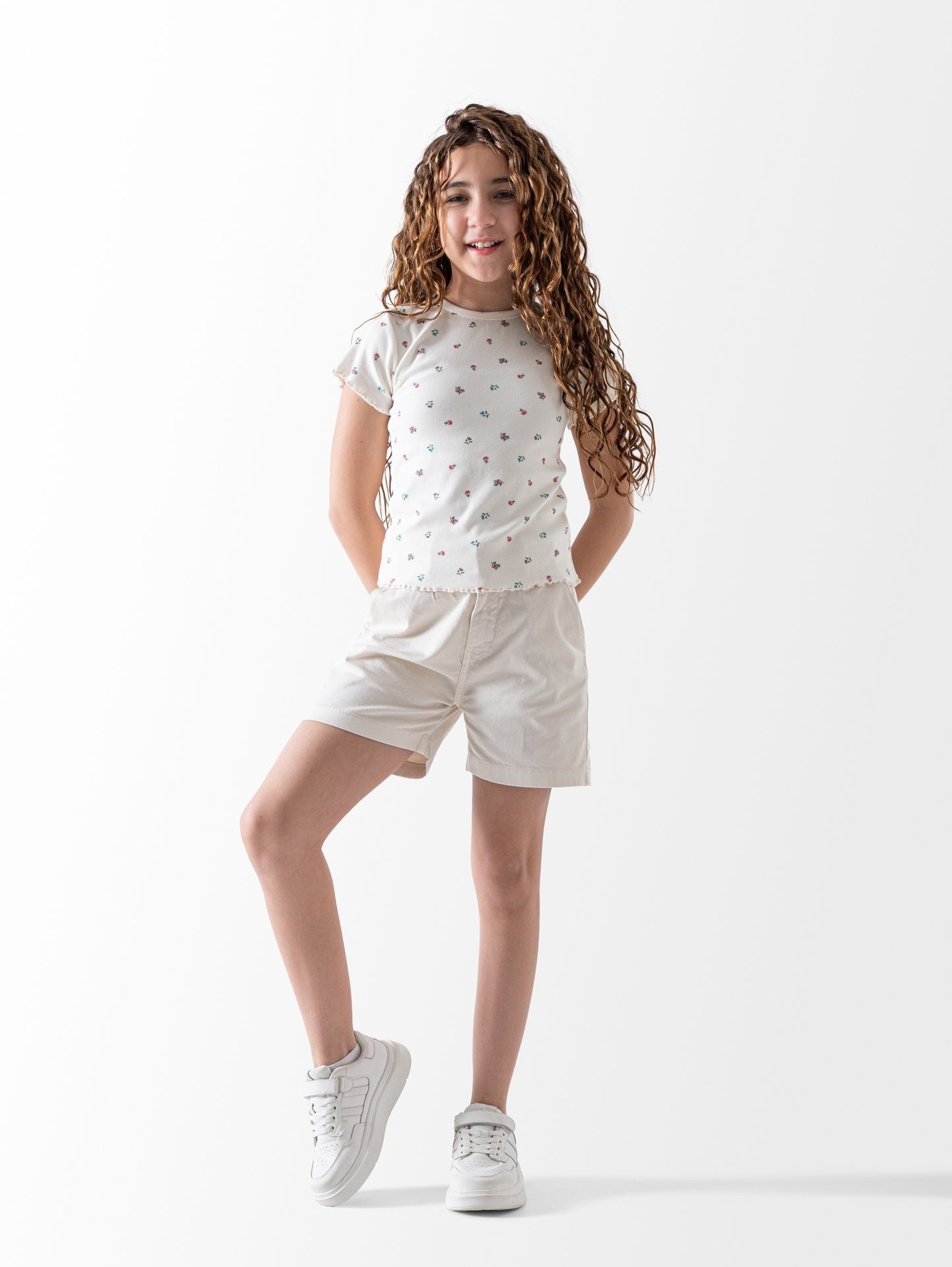 Ninos Kids storeFlower Ribbed T-ShirtT-ShirtsNINOS