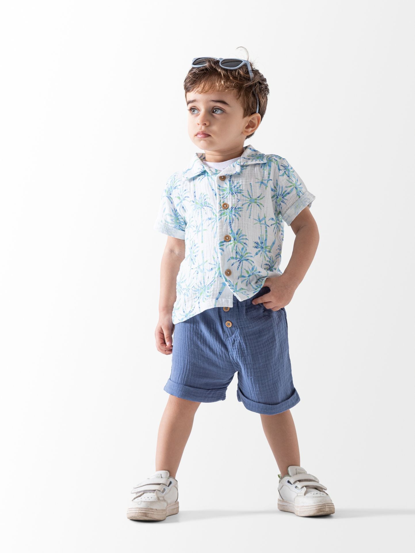 Ninos Kids storePalm tree 3PCS Short SetØ·Ù‚Ù… Ø®Ø±ÙˆØ¬Generic