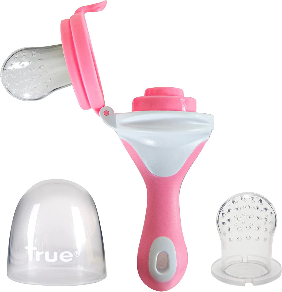 Ninos Kids storeماصة فواكه سيليكون بيد طويلة بالغيار من تروfruit feeder عصارة فواكهTRUE