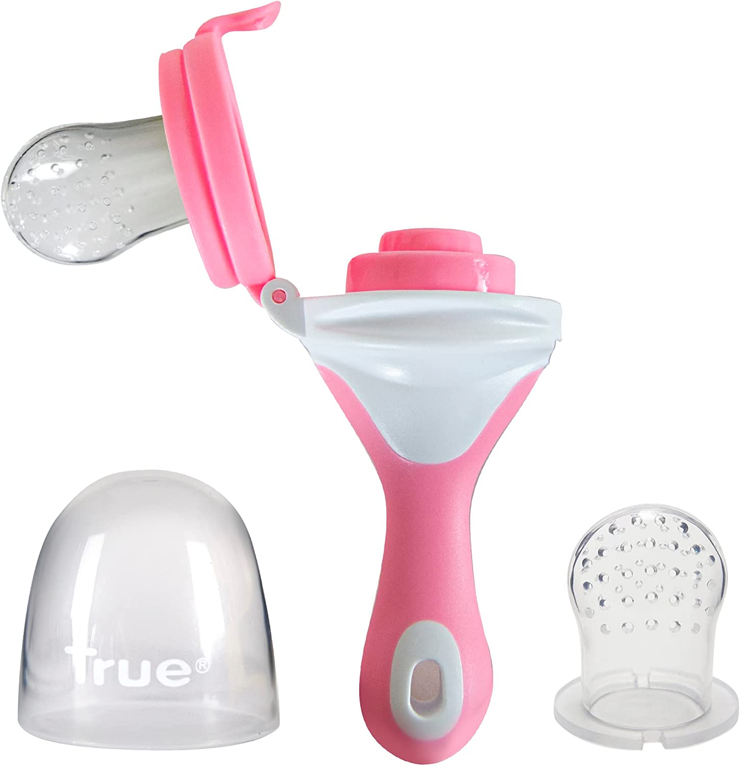 Ninos Kids storeماصة فواكه سيليكون بيد طويلة بالغيار من تروfruit feeder عصارة فواكهTRUE