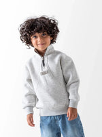 Ninos Kids storeBoys' Light Grey Half Zipper SweatshirtSweatshirtsNINOS
