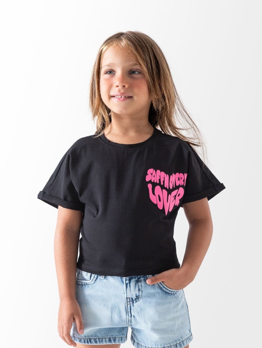 Ninos Kids storeGirls' Black Lover T-ShirtT-ShirtsNINOS