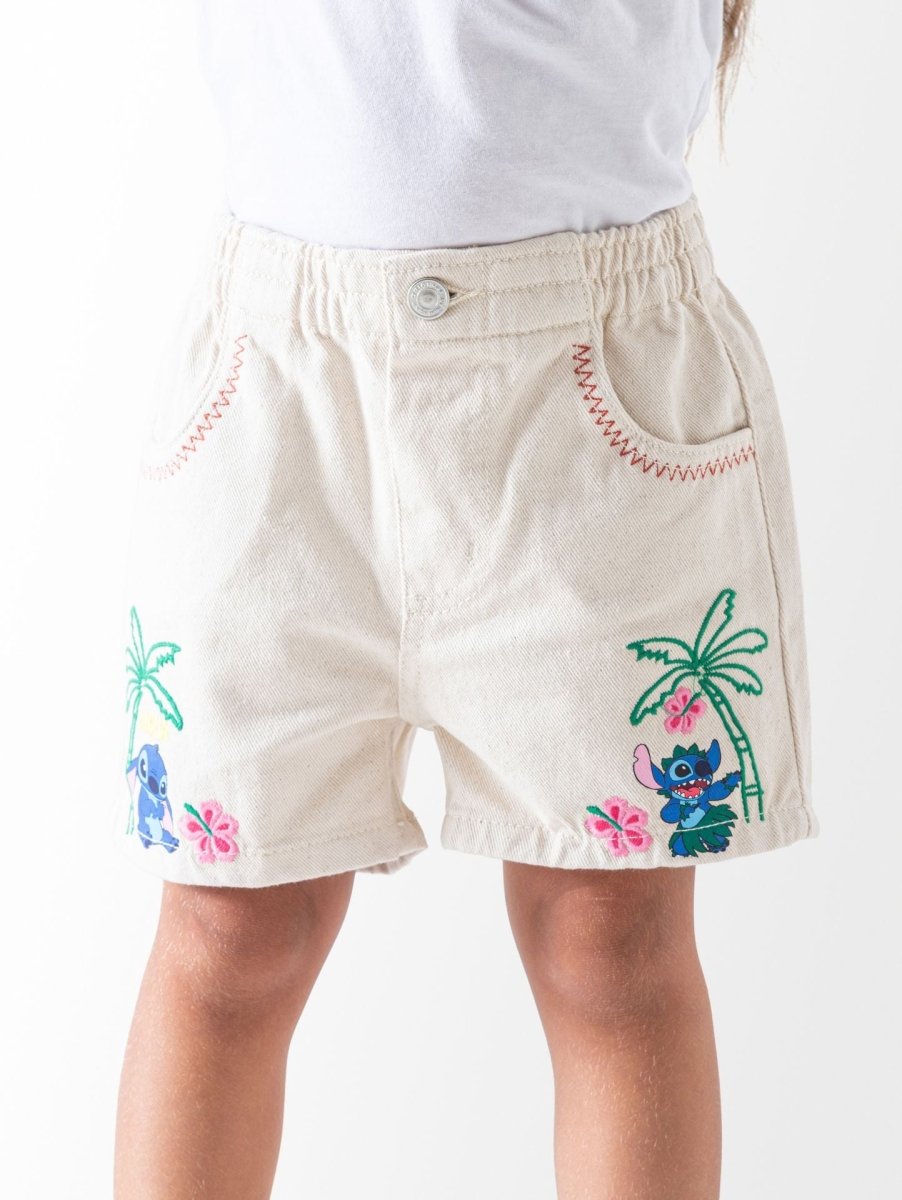 Ninos Kids storeGirls' Beige Stitch Gabardine ShortsShortsNINOS