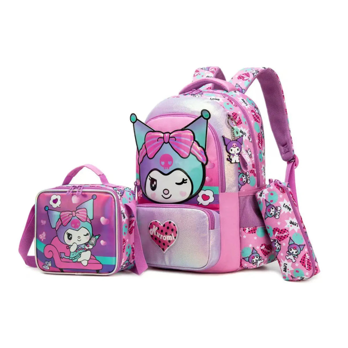 Ninos Kids storeKuromi 3PCS BackpackBag set طقم شنط مدرسةJasmin