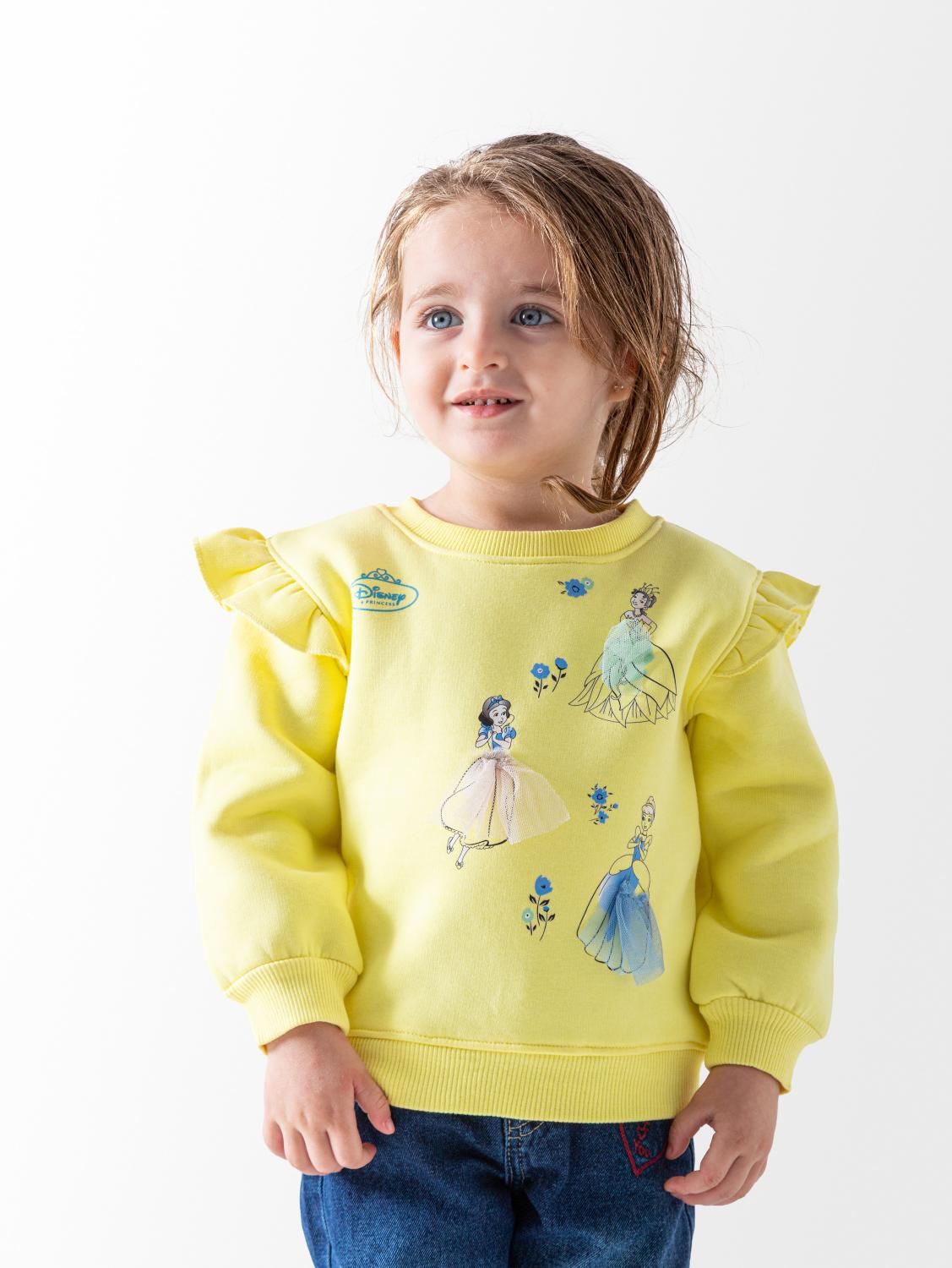 Baby Girls' Yellow Princess Ruffles Sweatshirt