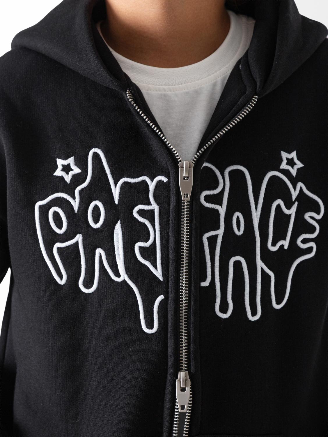 Boys' Black Zipper Hoodie