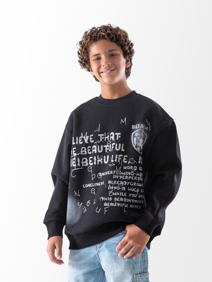 Ninos Kids storeBoys' Black Believe SweatshirtSweatshirtsNINOS