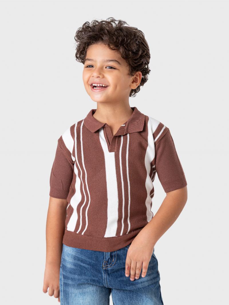 Ninos Kids storeStriped Knitted Polo ShirtPolosNINOS