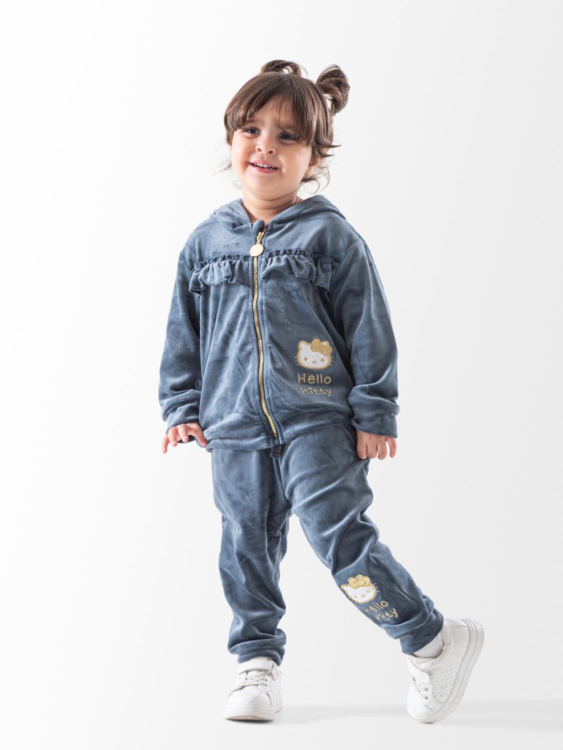 Baby Girls' Dark Grey Kitty Occasion Set