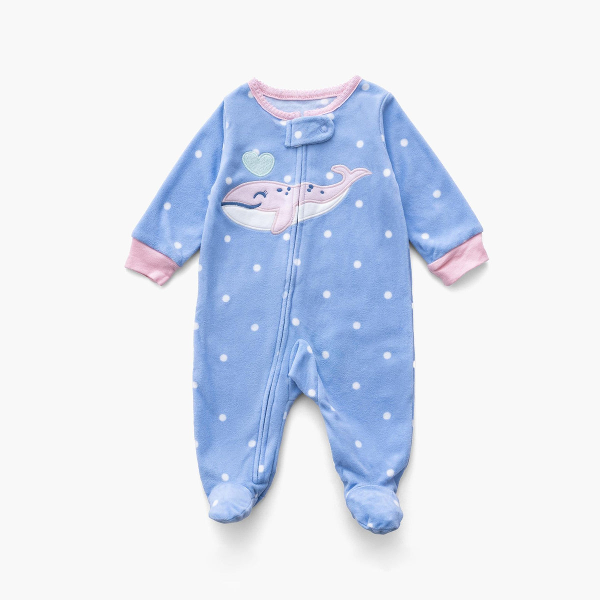 Ninos Kids storeGirls' Blue Whale Fleece Sleepsuit RomperRompers & SleepsuitsGeneric