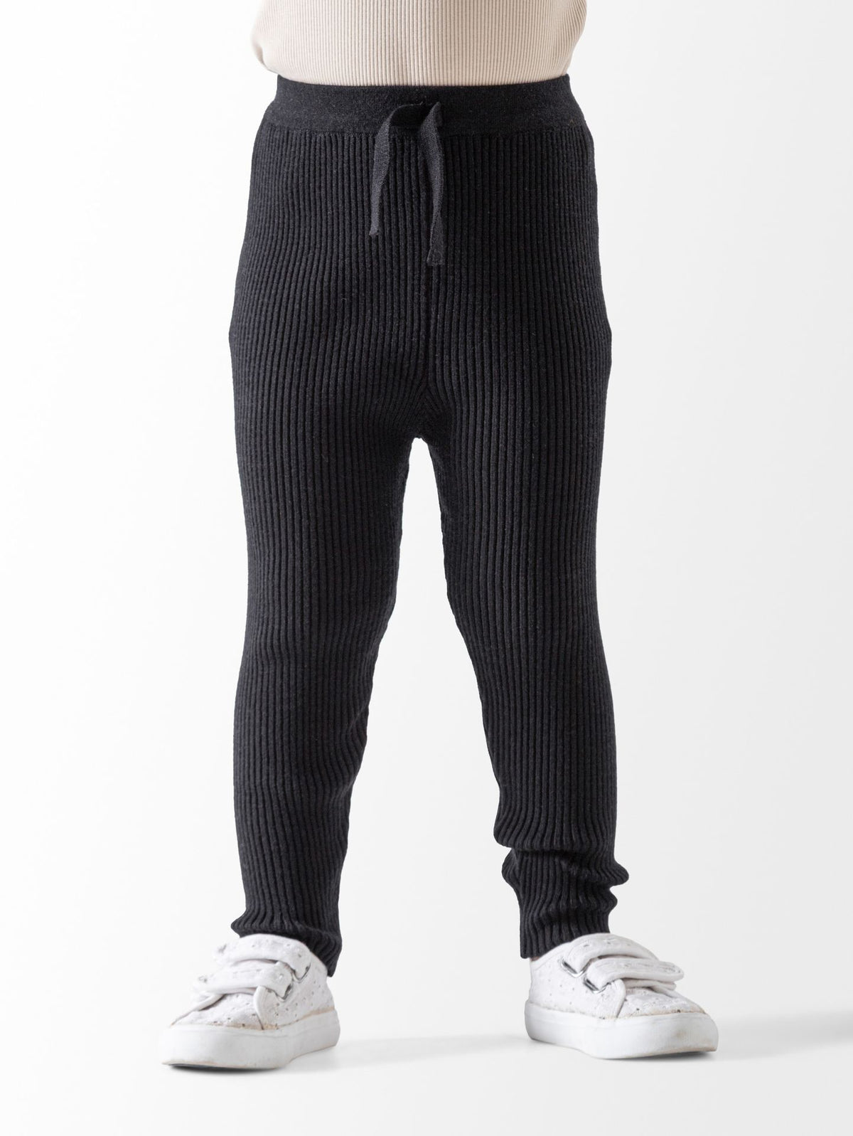 Ninos Kids storeGirls' Black Ribbed Knit LeggingsLeggingsNINOS