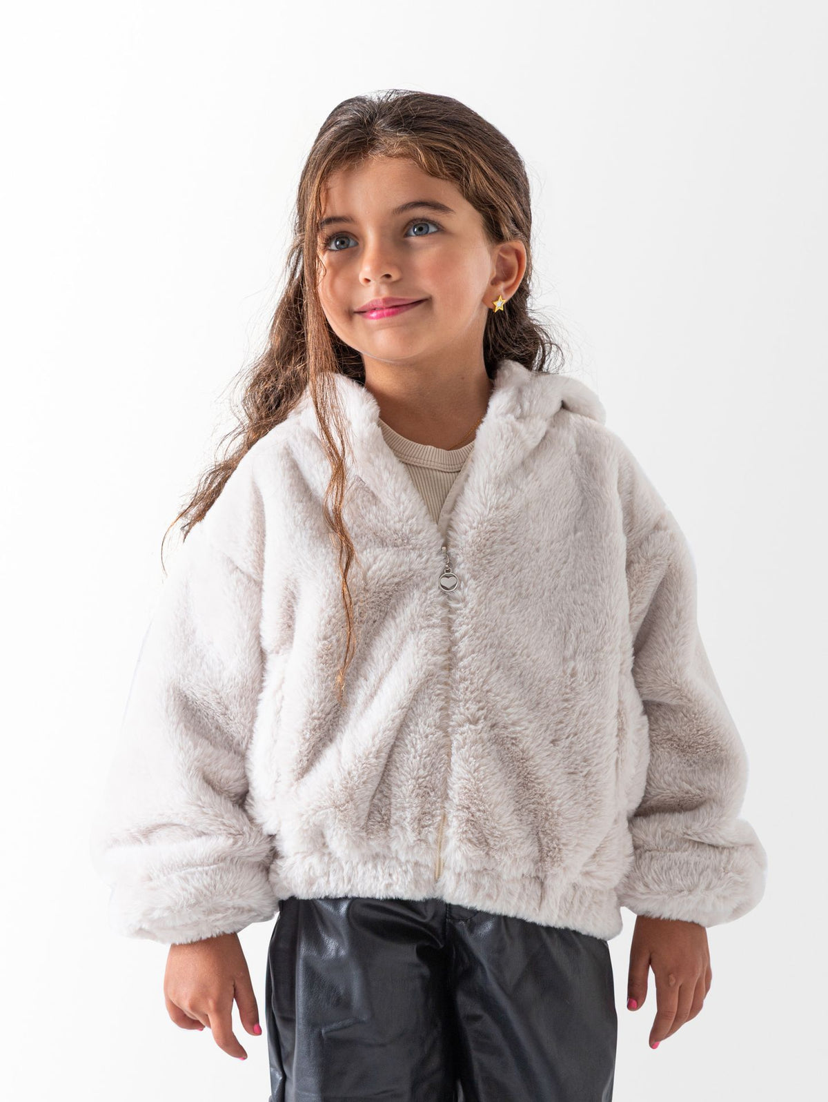 Ninos Kids storeGirls' Light Beige Faux Fur JacketJacketsNINOS