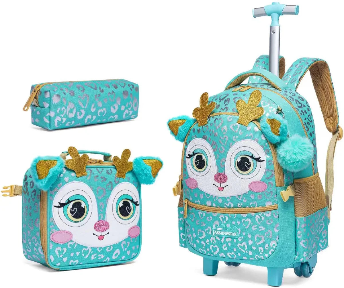 Ninos Kids storeDeer 3PCS Trolley BackpackBag set طقم شنط مدرسةJasmin