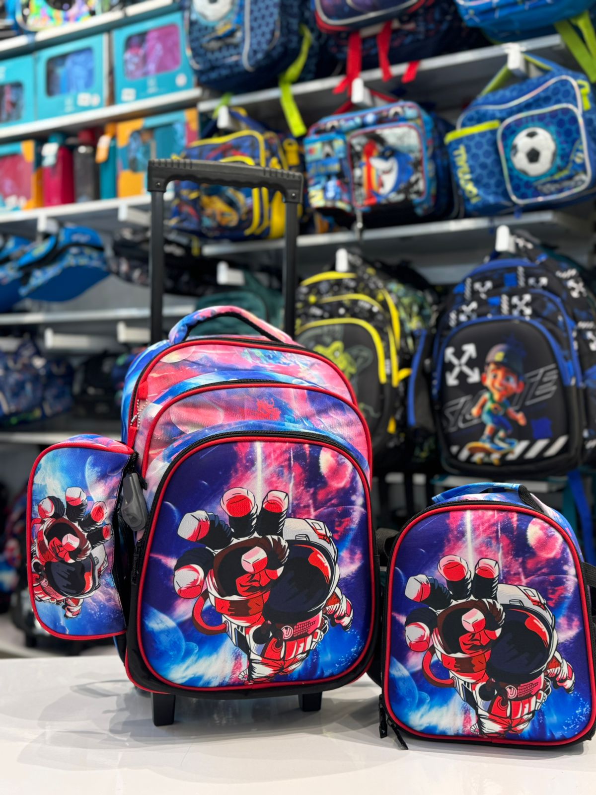 Ninos Kids storeSpace 3PCS Trolly BagBag set طقم شنط مدرسةJasmin