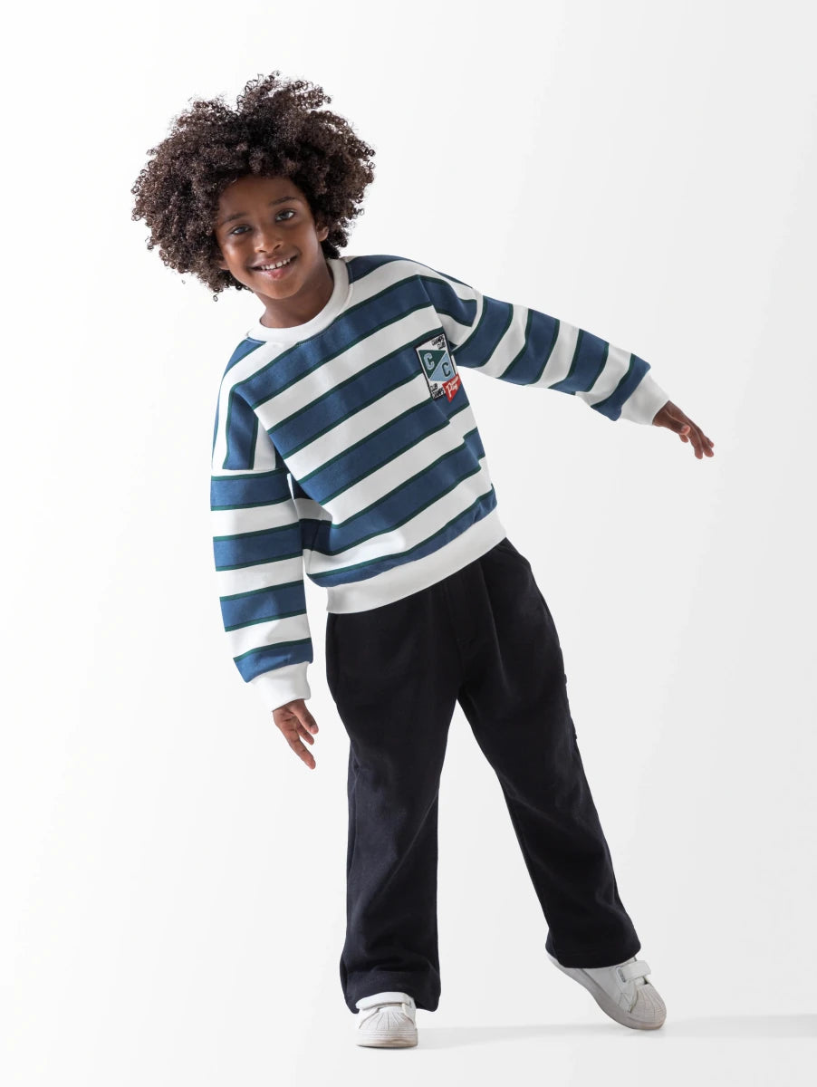 Ninos Kids storeBoys' Royal Blue Striped Round 2-Piece Pyjama SetPajamasSHARO