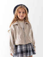 Ninos Kids storeGirls' Beige Suede Bomber JacketBomber JacketsNINOS