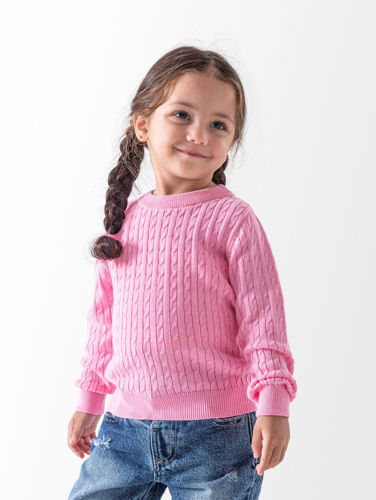 Ninos Kids storeBaby Girls' Fuscia Ribbed Knitted PulloverPulloversNINOS
