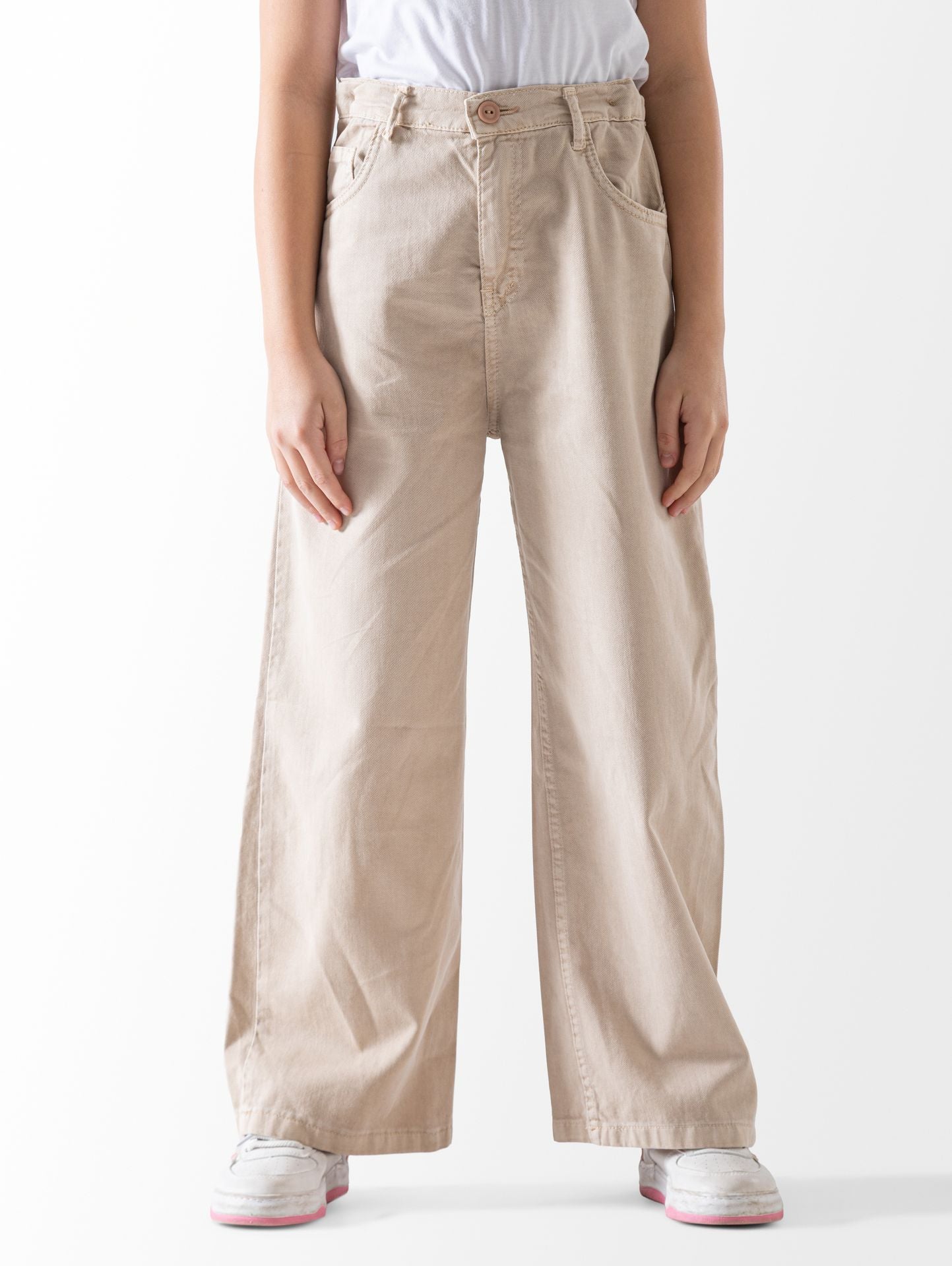 Gabardine Wide Leg Pants