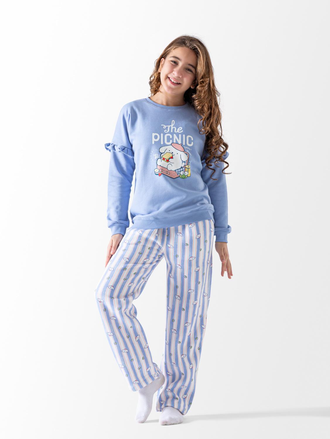 Ninos Kids storeGirls' Baby Blue The Picnic 2-Piece Pyjama SetWinter PyjamaMimo