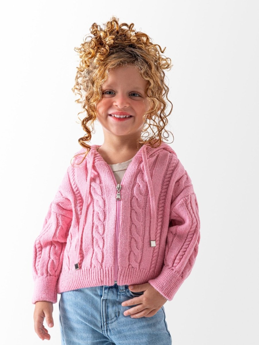 Ninos Kids storeGirls' Fuscia Zip Up Hoodie SweaterPulloversNovello