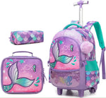 Ninos Kids storeMermaid 3PCS Trolley BackpackBag set طقم شنط مدرسةJasmin