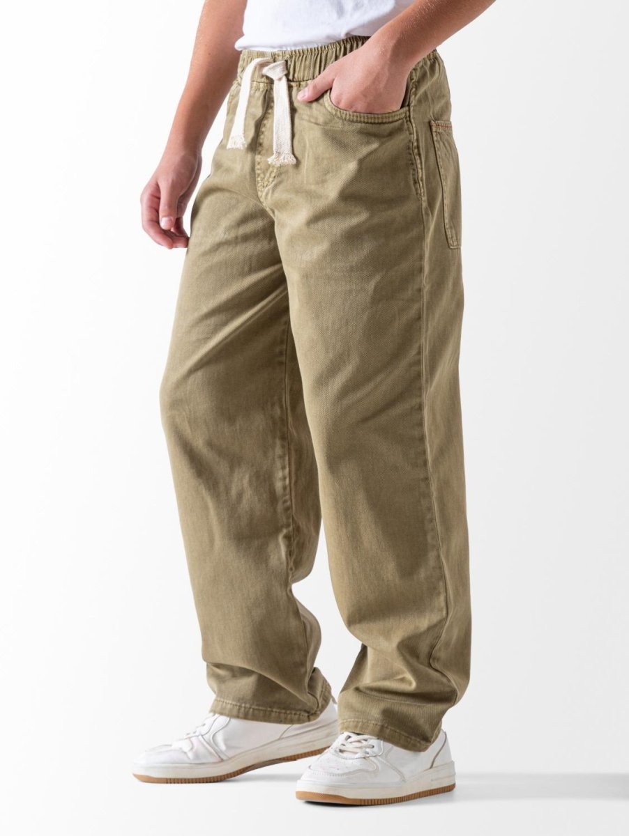 Ninos Kids storeBoys' Olive Wide Leg Gabardine PantsTrousers & PantsNINOS
