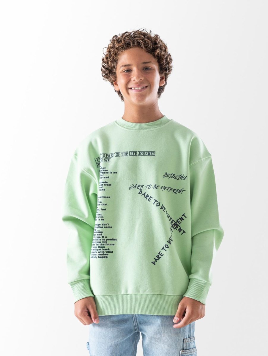 Ninos Kids storeBoys' Apple Green Words SweatshirtSweatshirtsNINOS