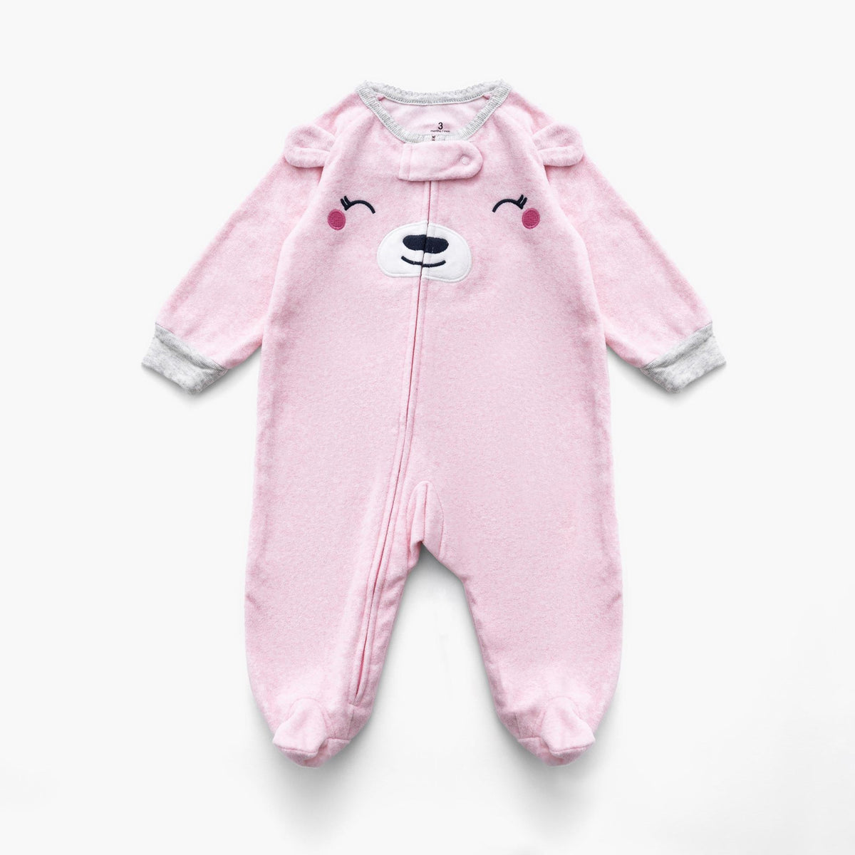 Ninos Kids storeGirls' Rose Cute Bear Fleece Sleepsuit RomperRompers & SleepsuitsGeneric
