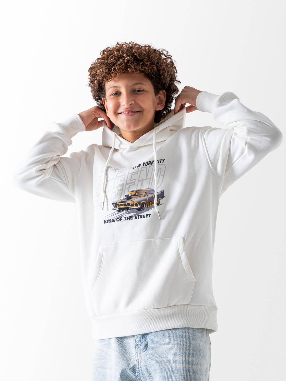 Boys' White Urban Legend Hoodie