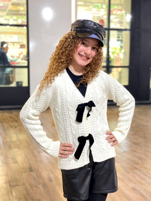 Bow Braided Cardigan