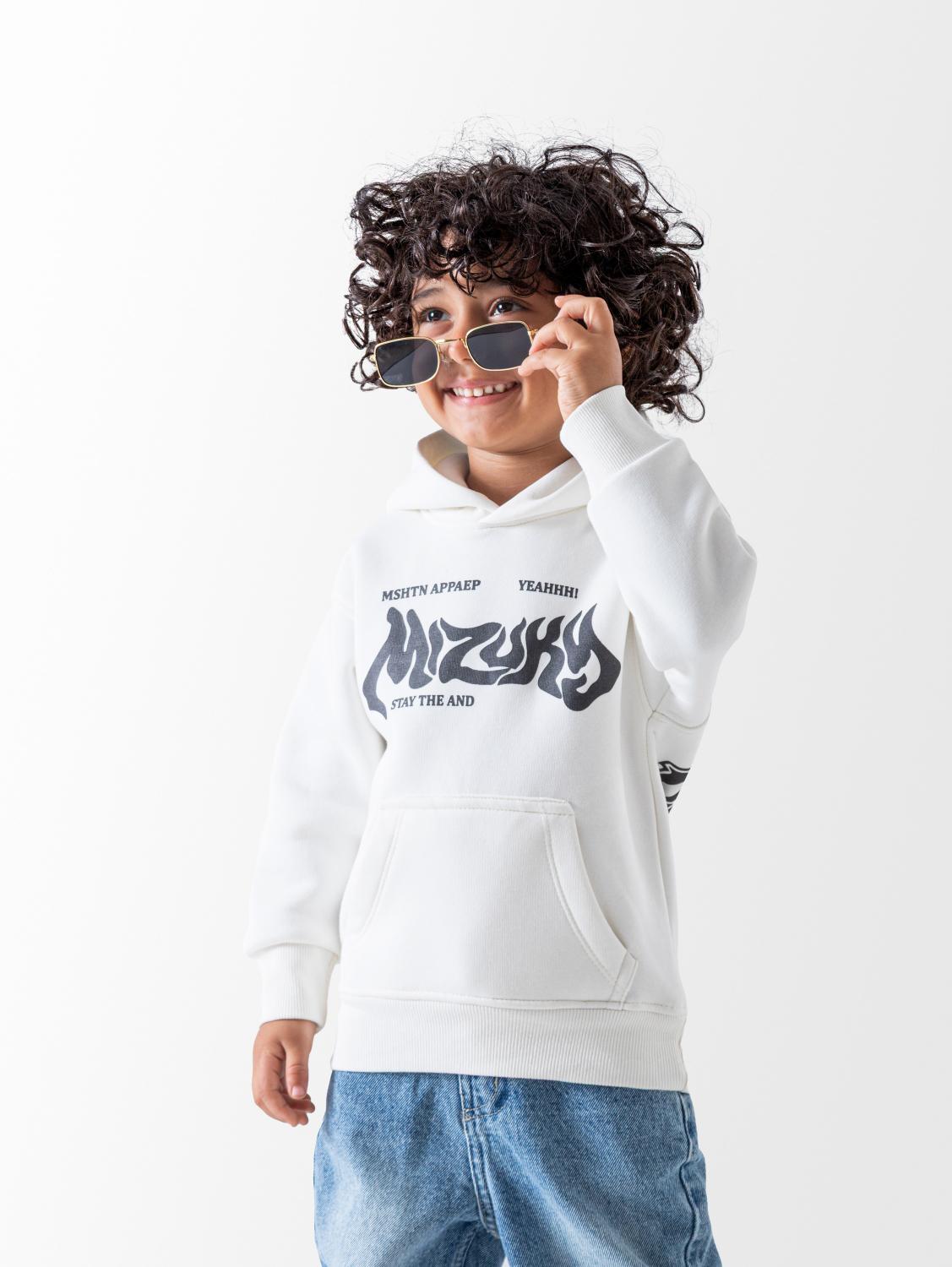 Boys' White Yeah Hoodie