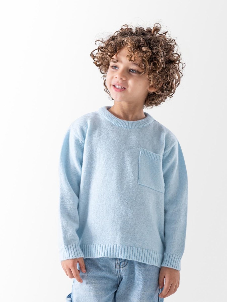 Ninos Kids storeBoys' Baby Blue Knitted Pocket PulloverPulloversNINOS