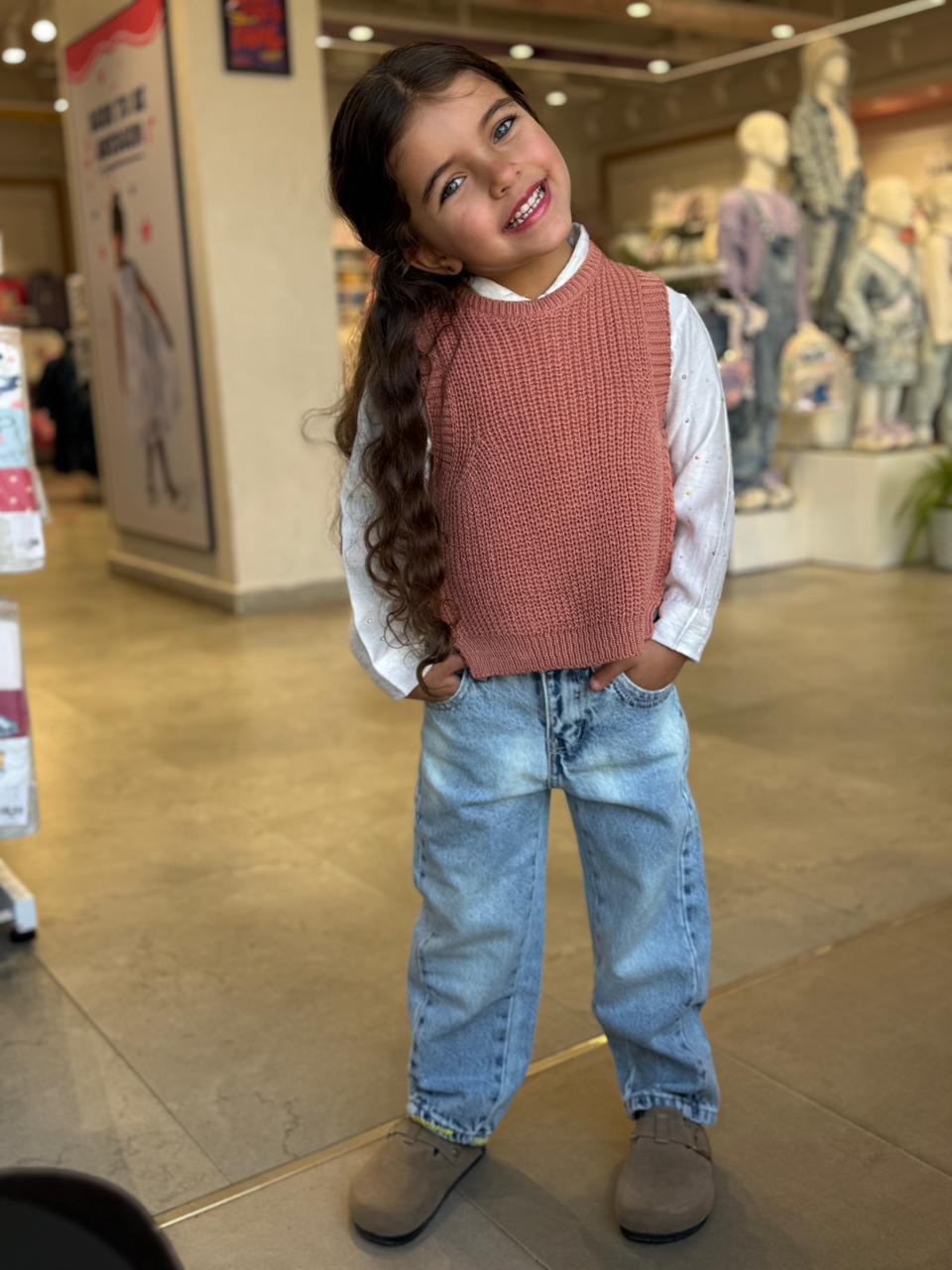 Ninos Kids storeGirls Knitted Vest Outfit 2PCS Setطقم خروجMIX
