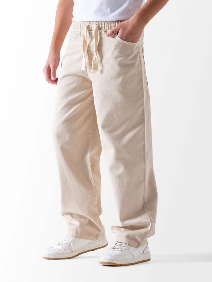 Ninos Kids storeBoys' Beige Wide Leg Gabardine PantsTrousers & PantsNINOS