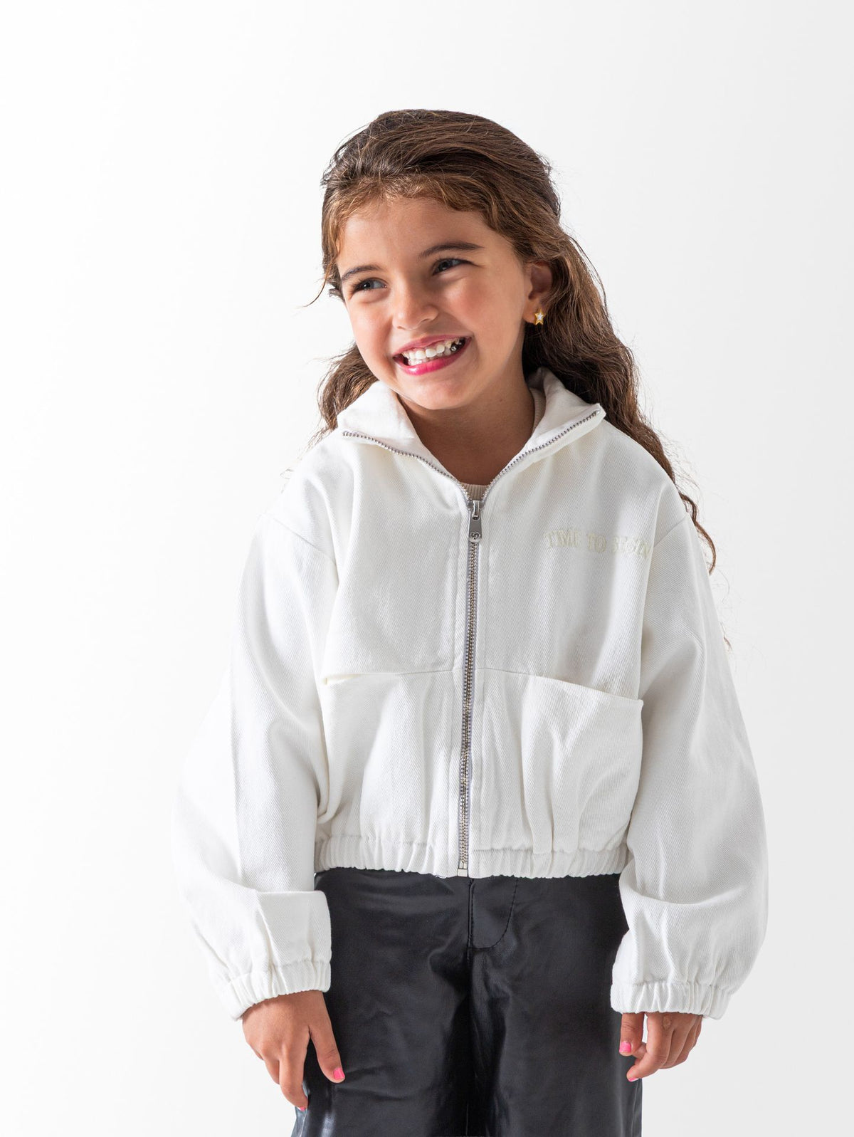 Ninos Kids storeGirls' White Gabardine JacketJacketsNINOS