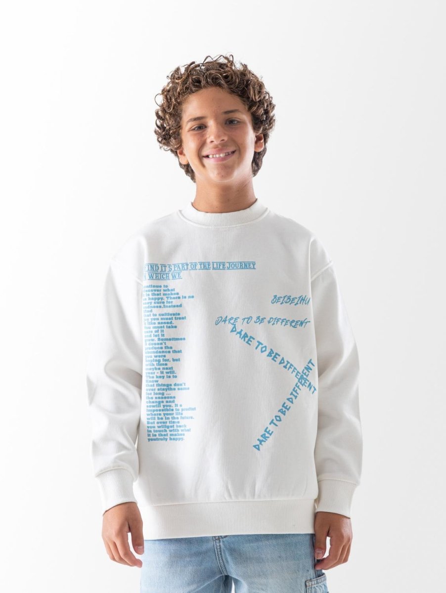 Ninos Kids storeBoys' White Words SweatshirtSweatshirtsNINOS