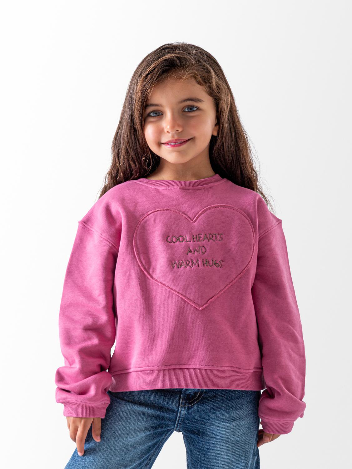 Baby Girls' Fuscia Cool Hearts Sweatshirt