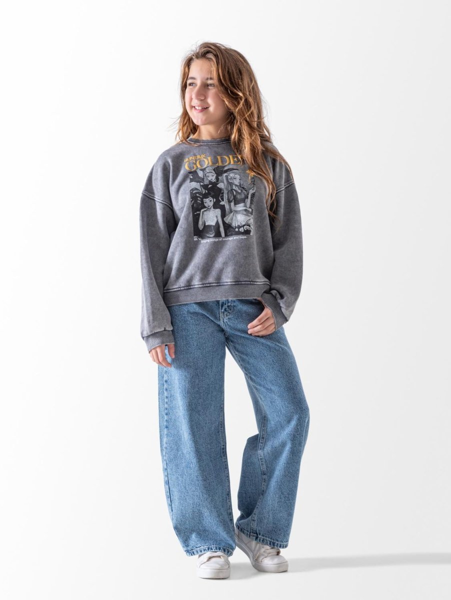 Ninos Kids storeGirls' Grey Golden SweatshirtSweatshirtsNINOS