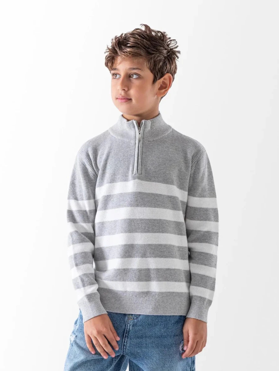 Ninos Kids storeBoys' Grey Striped PulloverPulloversNINOS