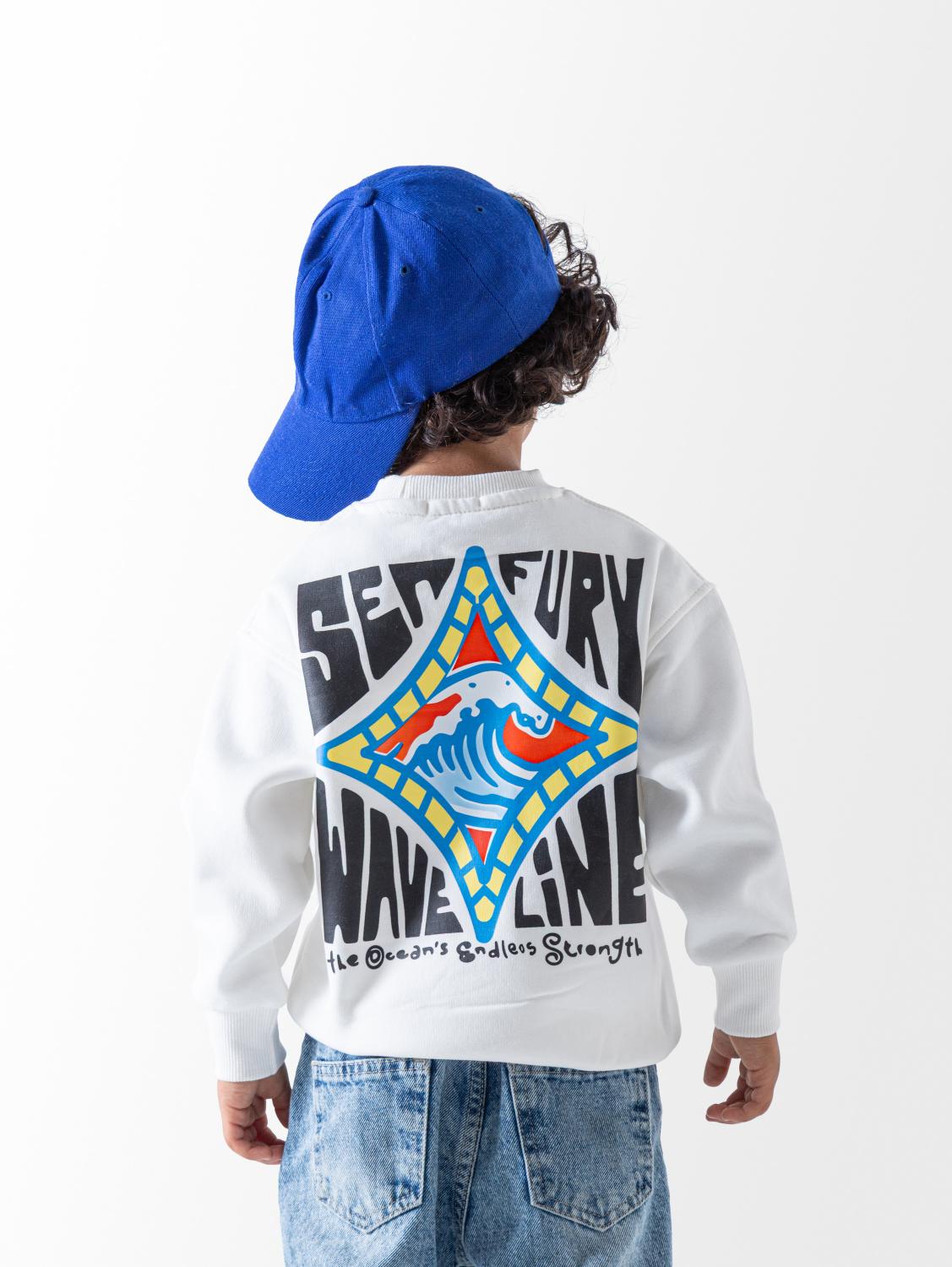 Ninos Kids storeBoys' White Ocean SweatshirtSweatshirtsNINOS