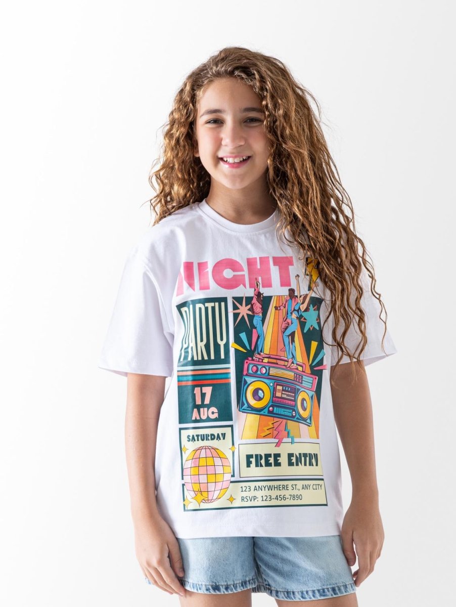 Ninos Kids storeGirls' White Night T-ShirtT-ShirtsNINOS