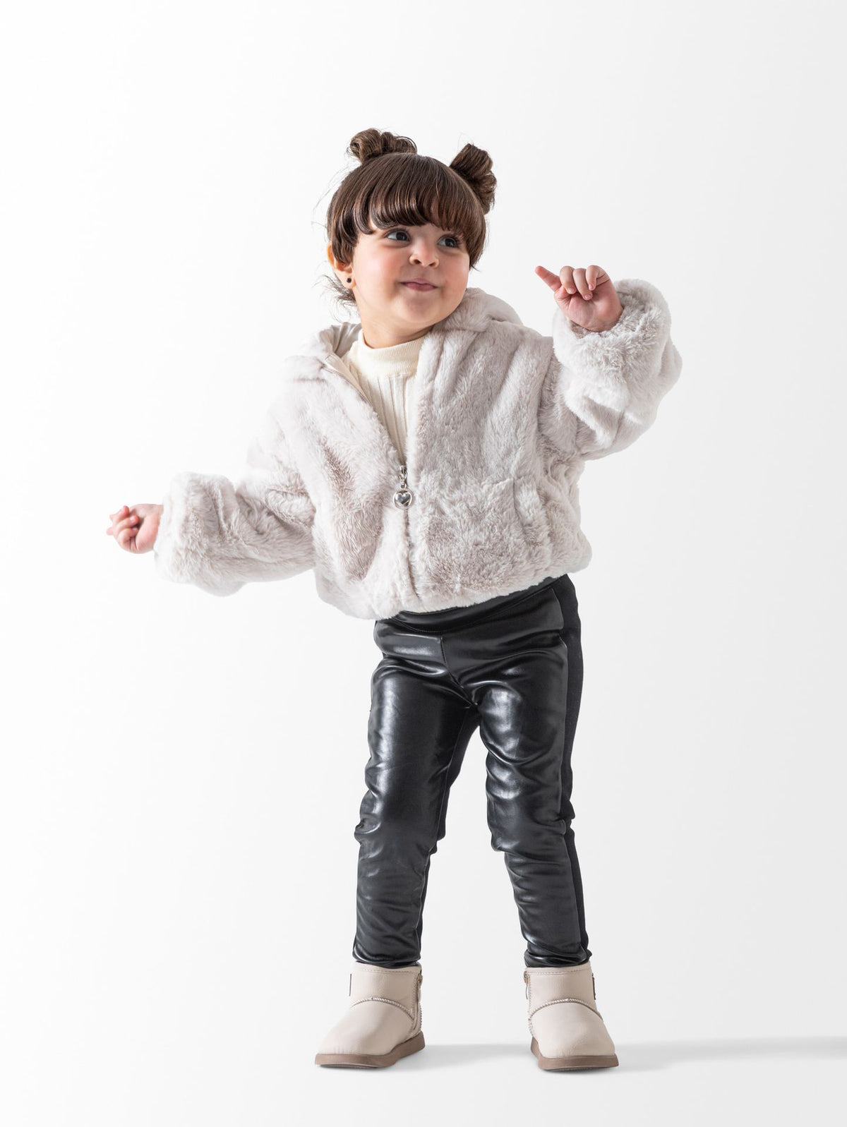 Ninos Kids storeBaby Girls' Light Beige Faux Fur JacketJacketsNINOS