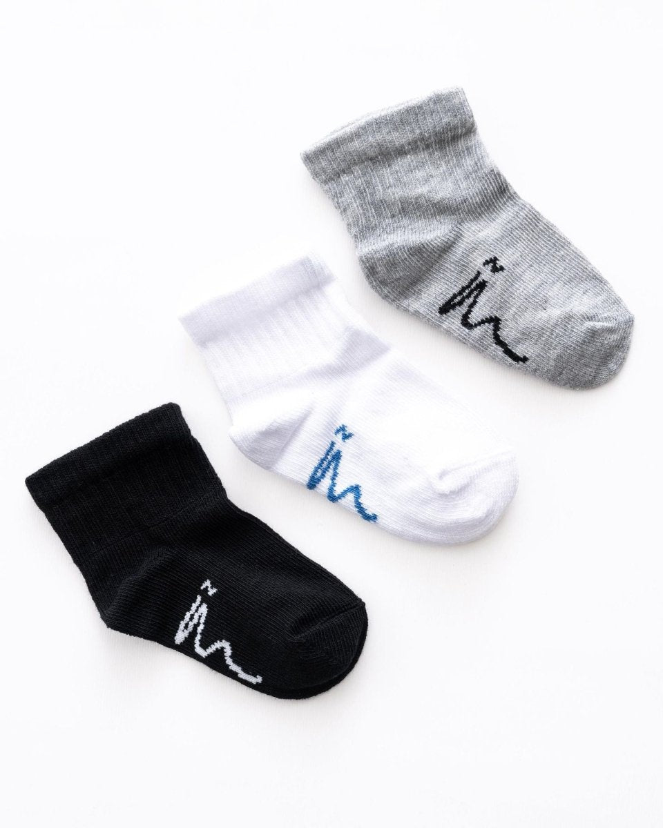 Ninos Kids storeBoys' WH-BL-GR Half 3-Piece SocksSocksNINOS